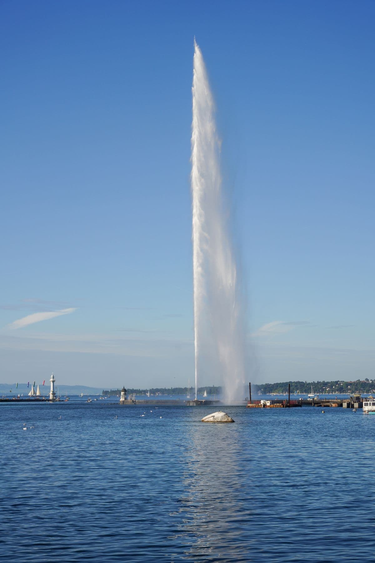 Geneva Jet d'Eau fountain -- the city where world-class cosmetic dentistry meets Swiss precision